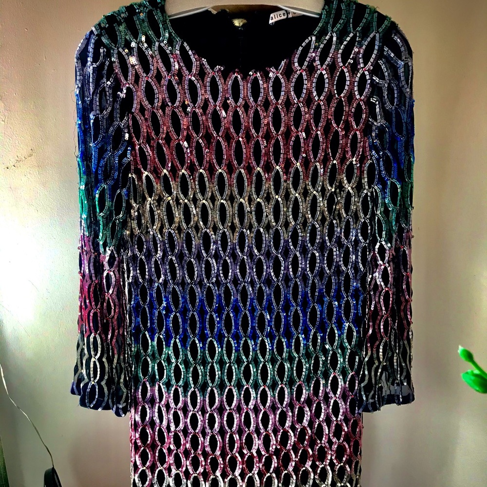 Brand New A&O Multi-Colored Sequined Mini Dress